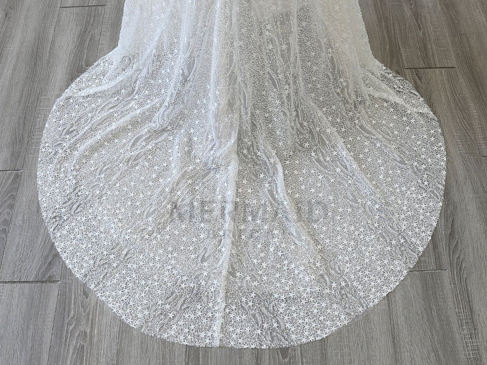 Sexy Sweetheart Neck Court Train Heavy Beaded Mermaid Wedding Dress With Slit