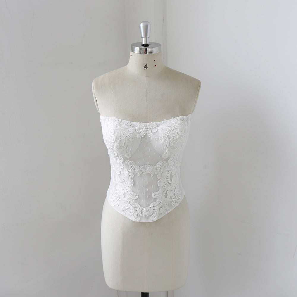 Scoop Neck Lace Up Corset For Wedding Dress