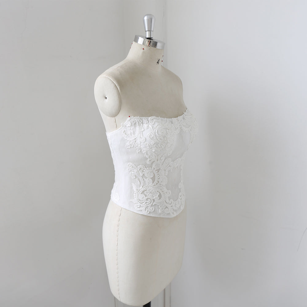 Scoop Neck Lace Up Corset For Wedding Dress