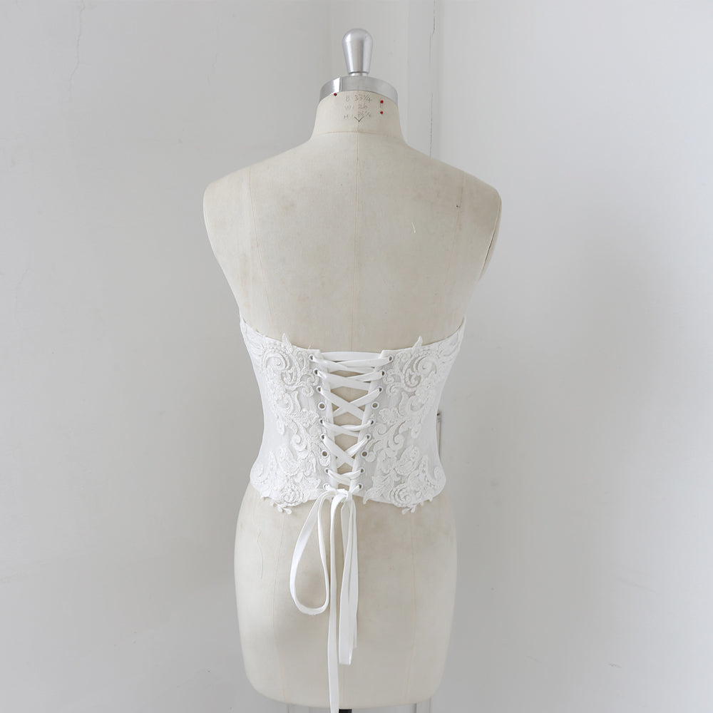 Scoop Neck Lace Up Corset For Wedding Dress