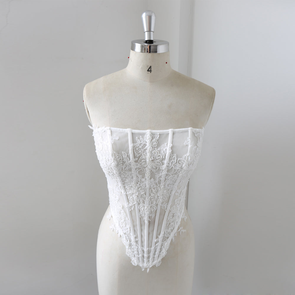 New Beaded Lace Up Corset For Wedding Dress