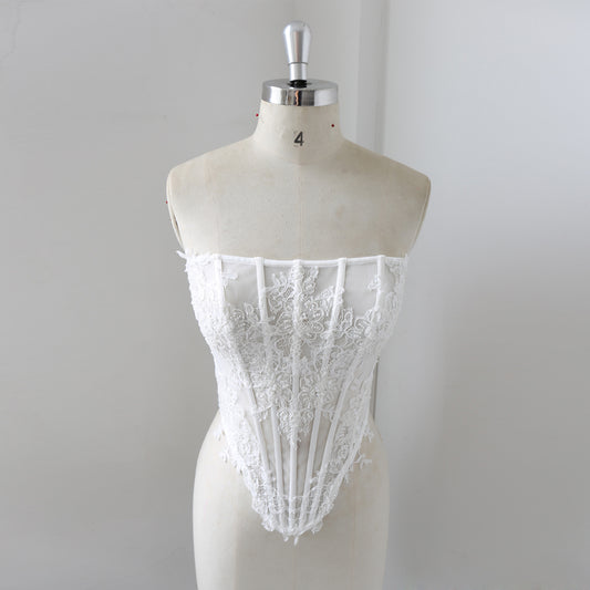 New Beaded Lace Up Corset For Wedding Dress