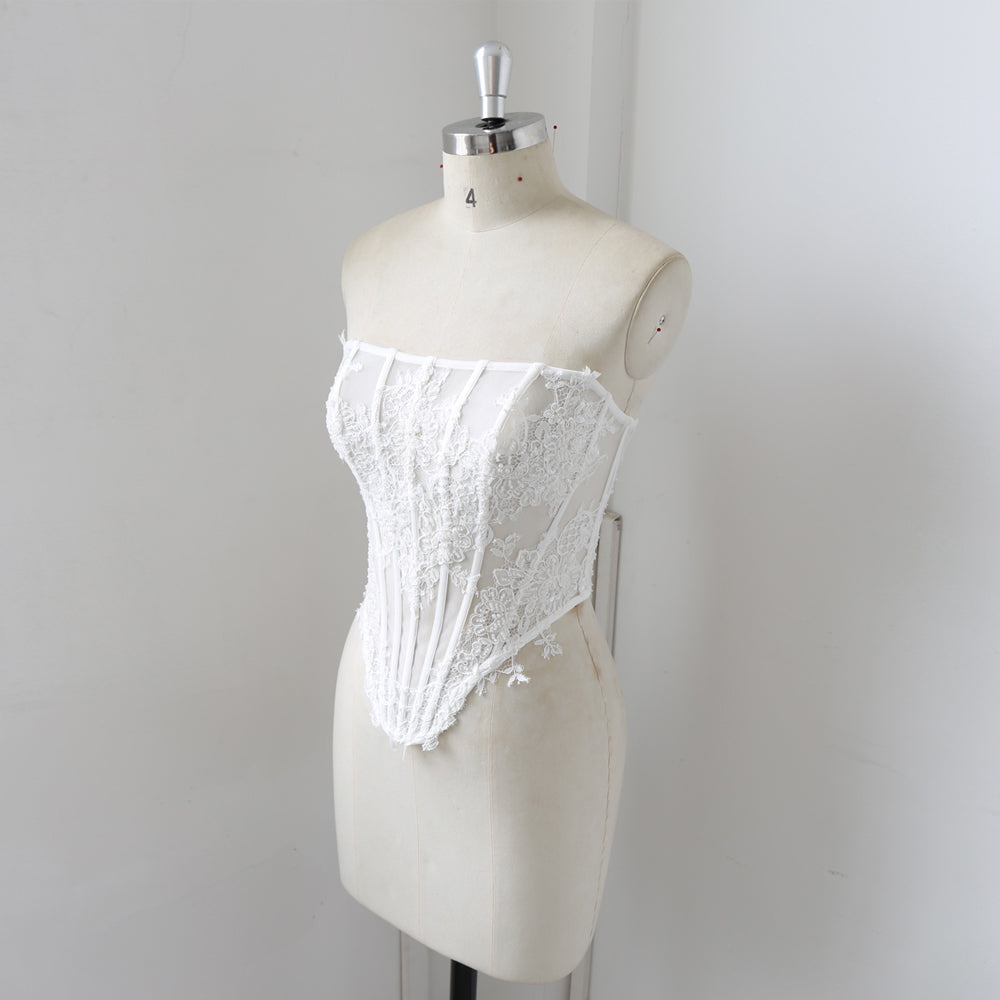 New Beaded Lace Up Corset For Wedding Dress