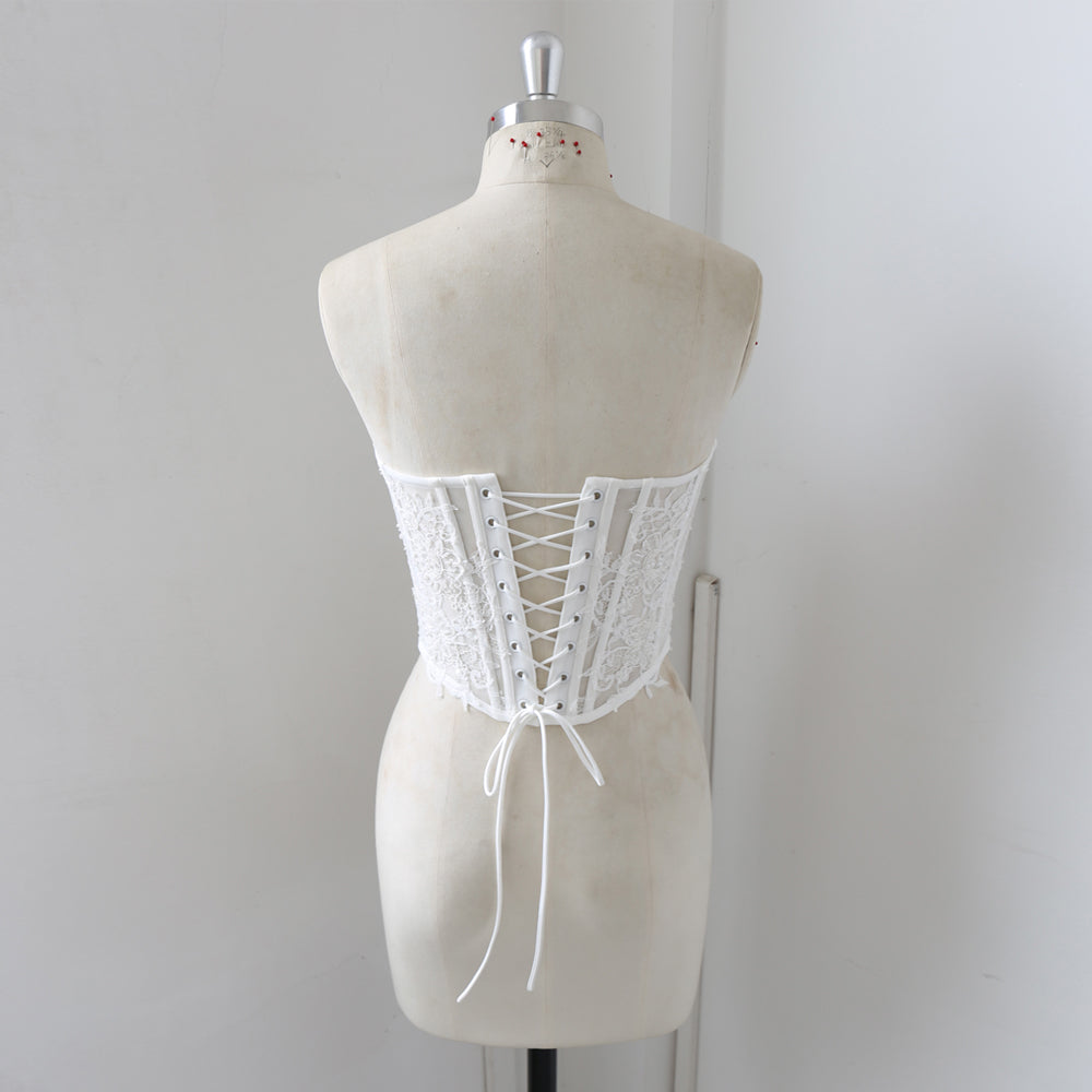 New Beaded Lace Up Corset For Wedding Dress