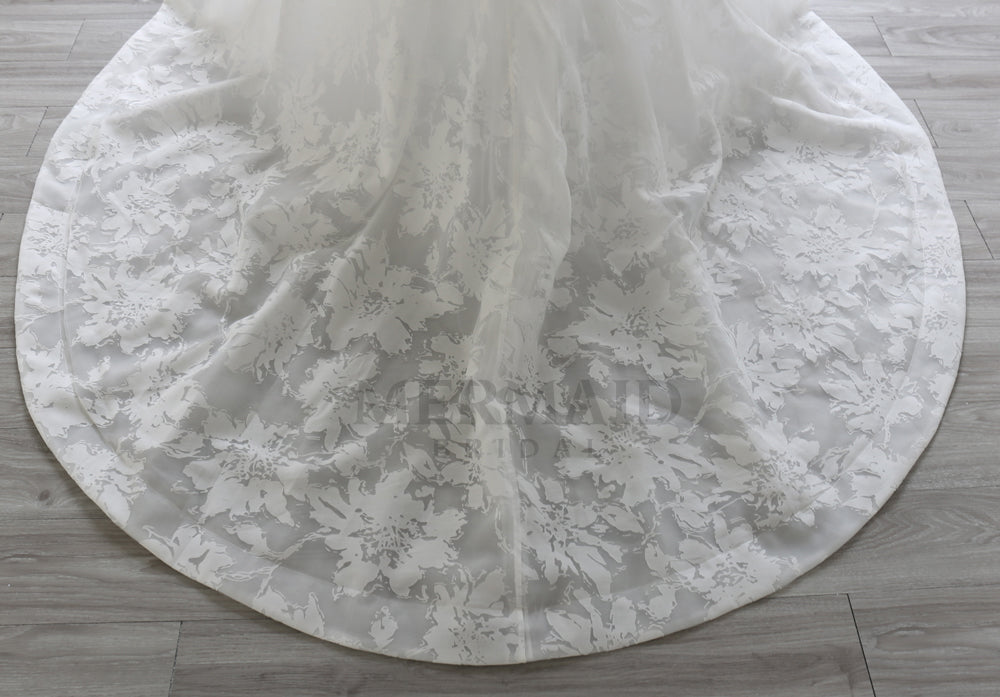 Strapless Court Train A Line Lace  Wedding Dress 2026 for Bride