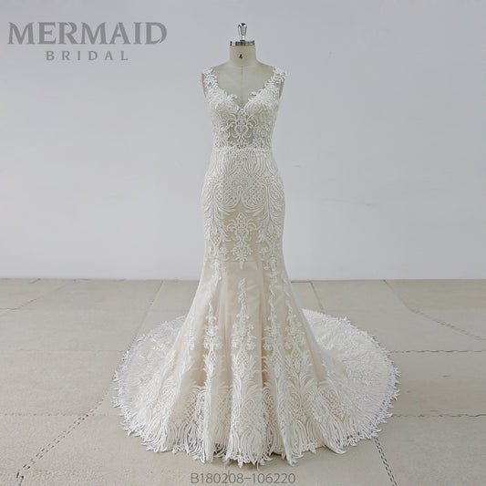 Lace Wedding Gown Backless Mermaid Wedding Dress
