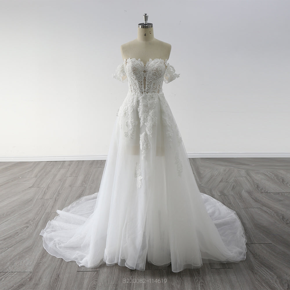 New Off Shoulder Slit Wedding Dress