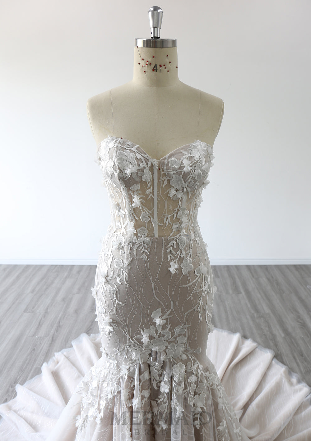 illusion mermaid wedding dress Lauren Elaine Vaile